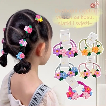 Djevojačko sigurnosno meko ljepilo za cvijet uže slatko slatko cvijeće cvijet ne boli uže za kosu dječja mašna prsten za kosu