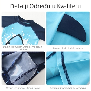 Crtani kupaći kostim s morskim psom za dječake, jednodijelni kupaći kostim za dječake, kupaći kostim za plažu, vrući izvor, dječji kupaći kostim na veliko
