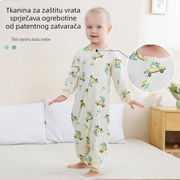 Michley dječja jednodijelna pidžama od čistog pamuka, dječja vreća za spavanje kategorije A, jednodijelno odijelo s crtanim motivima, prozračno i udobno ljeti