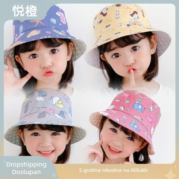 Tvornička dječja dvostrana ribarska kapa s printom, dječja kapa za dječake i djevojčice, proljetna i jesenska, slatka nova kapa za umivaonik s punim printom