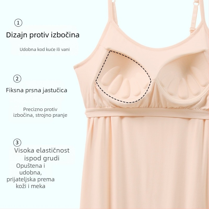 Spavaćica ženska ljetna veleprodaja modalna s naramenicama za prsa, duga suknja, tanka, plus veličina, može se nositi pidžama, generacija kose