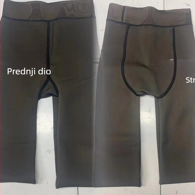 Popularne crne prozirne tajice s flis podstavom za mršavljenje s jednom riječi i međunožjem, za žene golih nogu, artefact najlonke