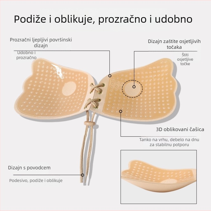 Vjenčanica bez naramenica s nevidljivim bešavnim naramenicama i naramenicama CrossBorder Goddess Wings