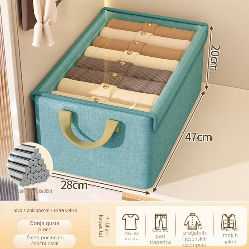 Kutija za pohranu odjeće, periva odjeća i hlače, organizacijska kutija za ormar, slojevita košara za pohranu artefakata