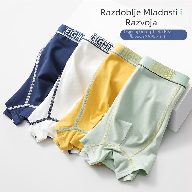 Novo muško donje rublje, pamučne bokserice klase A, plus veličine, srednjeg struka, brzosušeće, prozračno muško donje rublje s četiri kuta, za glavu