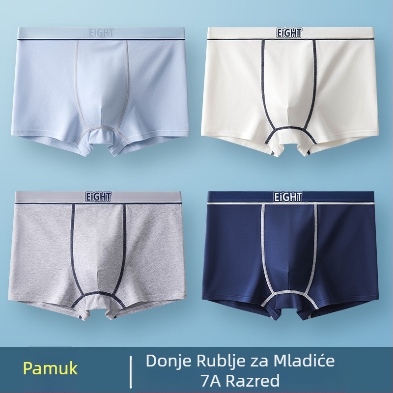 Novo muško donje rublje, pamučne bokserice klase A, plus veličine, srednjeg struka, brzosušeće, prozračno muško donje rublje s četiri kuta, za glavu