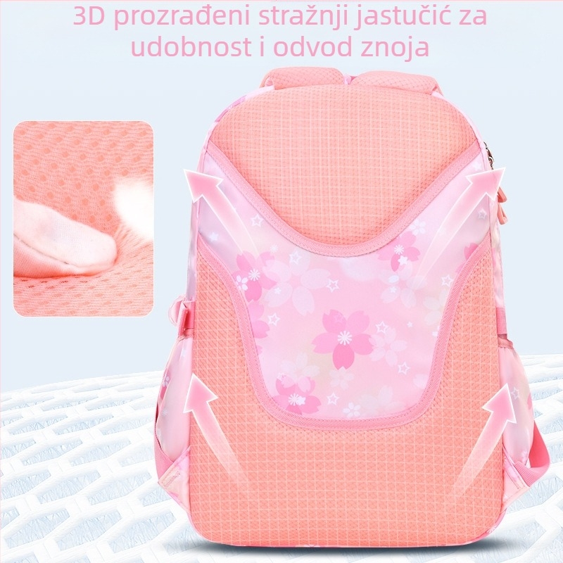 Ultra lagana dječja torba za osnovnu školu za djevojčice, slatka, moderna, djevojačkog stila, rasterećujuća, ruksak velikog kapaciteta, veleprodaja