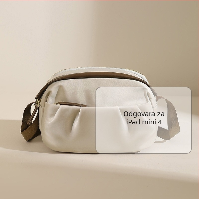 Guangzhou Torbe 2025 Nova platnena modna torba preko tijela za žene, mala torba za rame, ljetna ležerna, najjednostavnija za kombiniranje, torba za mobitel