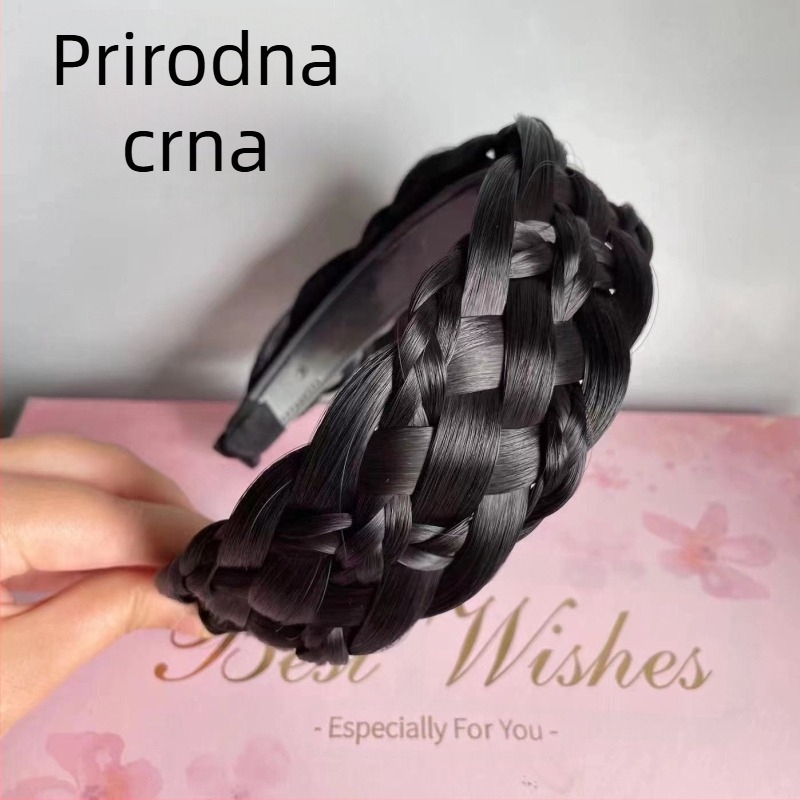 Nova proširena traka za kosu s perikom, zadebljana pletenica sa šest pramenova, ženska jednodijelna pletenica u obliku riblje kosti, dodaci za kosu