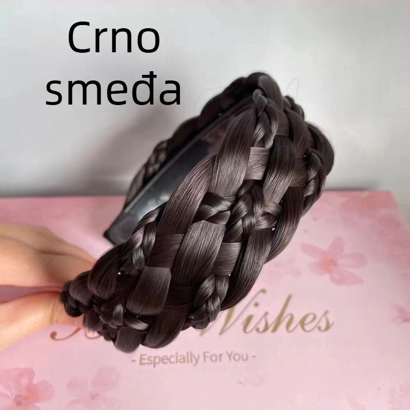 Nova proširena traka za kosu s perikom, zadebljana pletenica sa šest pramenova, ženska jednodijelna pletenica u obliku riblje kosti, dodaci za kosu