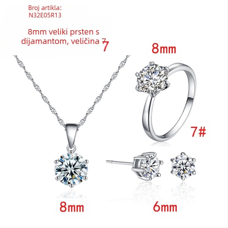 2023 nišni dizajn naušnice sa šest kandži, cirkonske ogrlice, ženske jednostavne modne naušnice visokog smisla, veleprodaja nakita