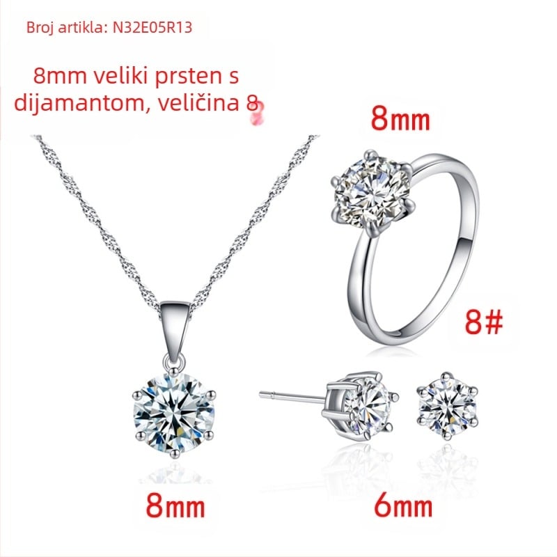 2023 nišni dizajn naušnice sa šest kandži, cirkonske ogrlice, ženske jednostavne modne naušnice visokog smisla, veleprodaja nakita