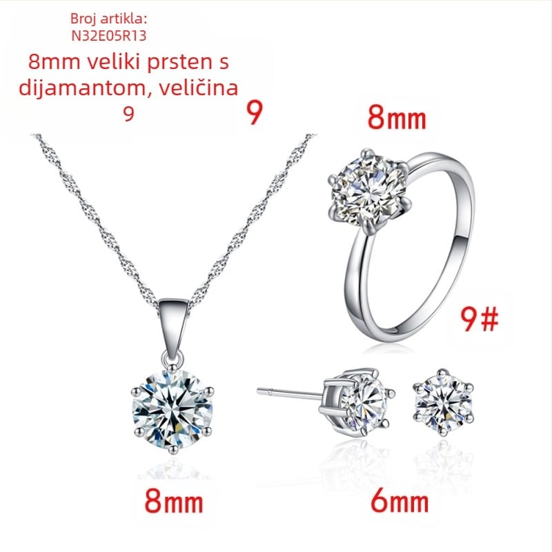 2023 nišni dizajn naušnice sa šest kandži, cirkonske ogrlice, ženske jednostavne modne naušnice visokog smisla, veleprodaja nakita