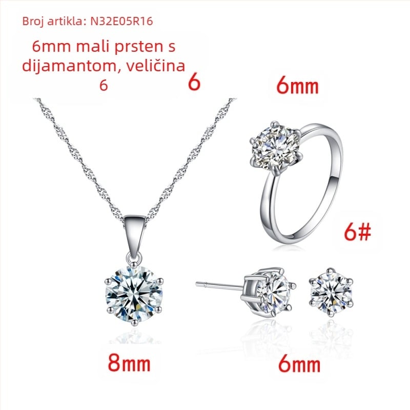 2023 nišni dizajn naušnice sa šest kandži, cirkonske ogrlice, ženske jednostavne modne naušnice visokog smisla, veleprodaja nakita