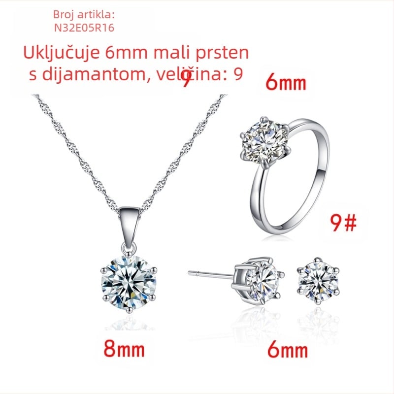 2023 nišni dizajn naušnice sa šest kandži, cirkonske ogrlice, ženske jednostavne modne naušnice visokog smisla, veleprodaja nakita