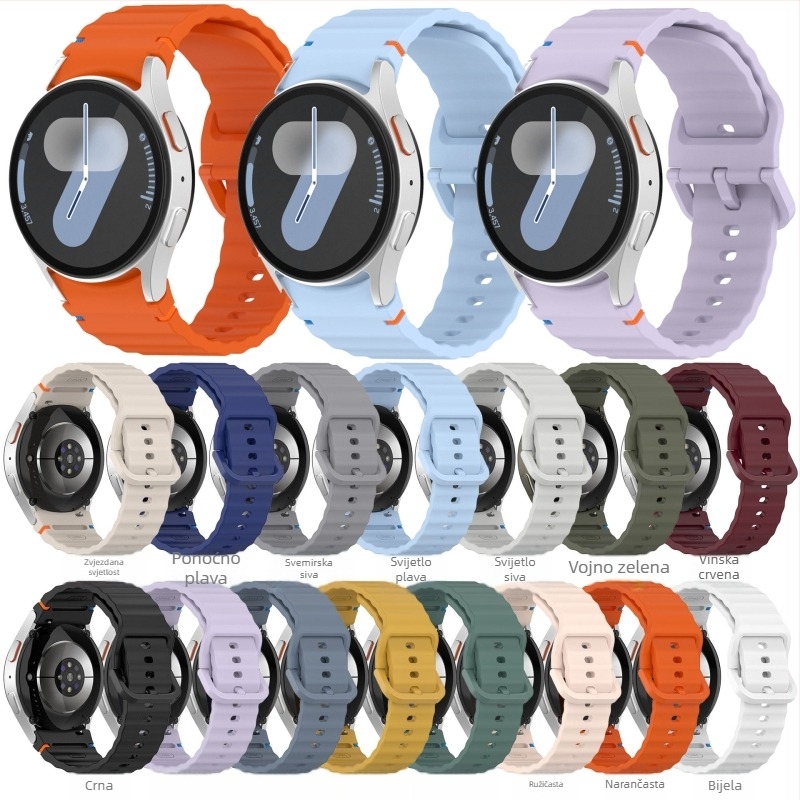 Lisizawa je prikladna za Samsung Galaxy Watch7 valoviti remen Watchfe/456 silikonski remen