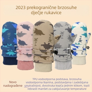 Dječje skijaške rukavice za novorođenčad, brzosušeće tkanine, podstavljene flisom, zadebljane, dječje vodootporne, tople rukavice