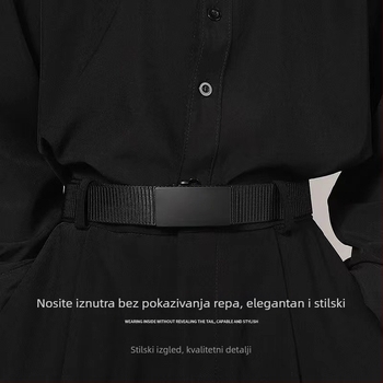 Bezubi muški remen s automatskom kopčom, najlonski platneni taktički tkani remen za hlače, vanjski remen za vojni trening, ležerni, višenamjenski vanjski remen