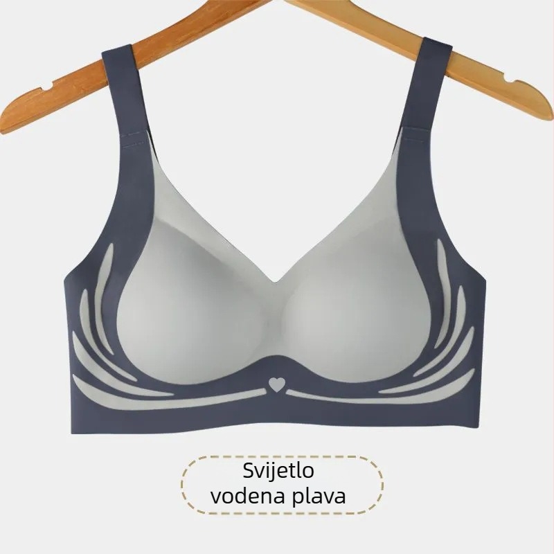 Novo ljetno ledeno svileno prozračno donje rublje bez izreza, ženski prekrasni push-up grudnjak protiv opuštanja