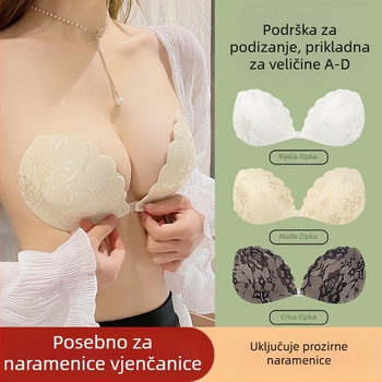 Na zalihi veleprodajne čipkaste naljepnice za prsa za vjenčanicu, ženske male prsa, zadebljane, velike, protiv opuštanja, push up nevidljive gornje potpore, silikonske naljepnice za grudi