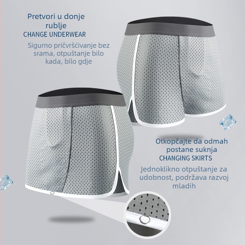 Culottes U-oblikovane Arloy hlače Donje rublje Muške ljetne ledeno svilene spavanje gole spavanje nesputane tinejdžeri pomažu u razvoju bokserice