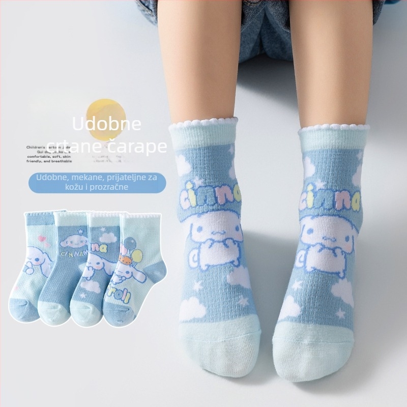 Dječje čarape Proljetne čarape Novi stil Dječje čarape Crtane čarape Dječje čarape Cinnamoroll Dječje čarape Dječje čarape do sredine teleta Dječje čarape