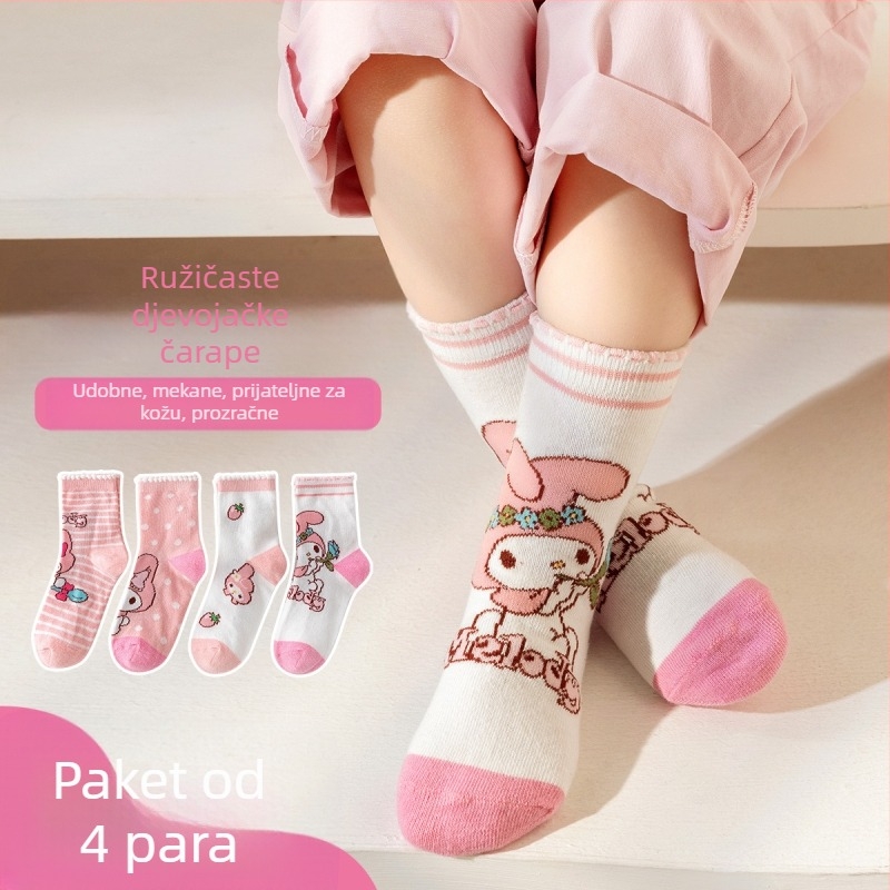 Dječje čarape Proljetne čarape Novi stil Dječje čarape Crtane čarape Dječje čarape Cinnamoroll Dječje čarape Dječje čarape do sredine teleta Dječje čarape
