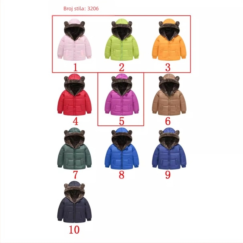 Novi stil jednobojnih ušiju za dječake i djevojčice, korejski stil, dvostrani džepovi, kratke pamučne jakne, veleprodaja dječje odjeće i jakni