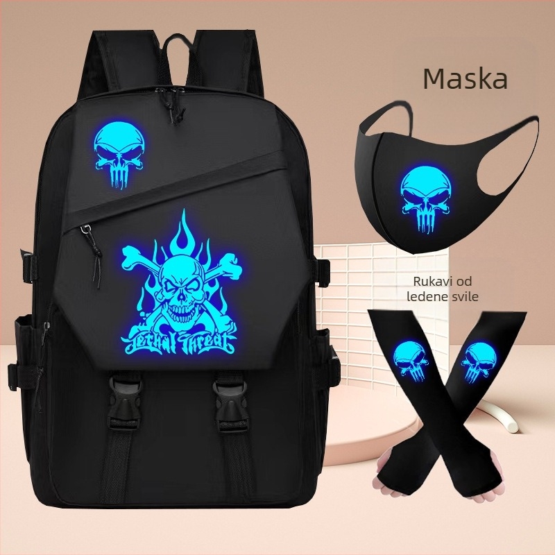 Ghost Dance svjetleća školska torba za dječake i djevojčice za razred 3 do 6 inča, moderna, cool ruksak velikog kapaciteta za učenike