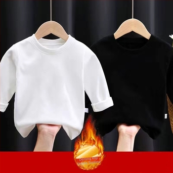 Dječja majica bez rukava, jednobojna, za jesen i zimu, okrugli izrez, dugi rukav, topla majica kratkih rukava za dječake i djevojčice.