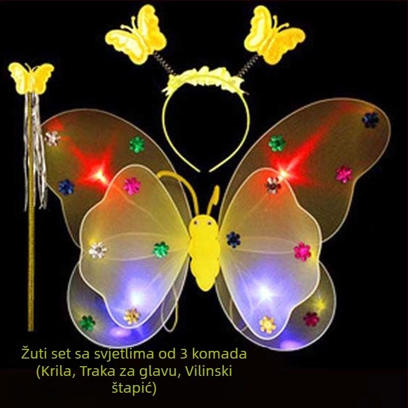 Dječja odjeća za scenske nastupe za vrtić, haljina za princezu, odijelo s anđeoskim krilima i leptirovim krilima za nastupe u četiri dijela