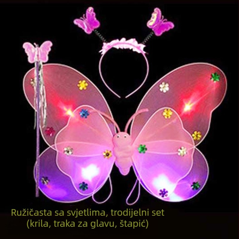 Dječja odjeća za scenske nastupe za vrtić, haljina za princezu, odijelo s anđeoskim krilima i leptirovim krilima za nastupe u četiri dijela