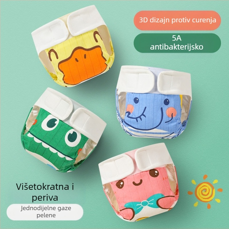 Gaza pelene pamučna gaza jednodijelni perivi prozračni prsten za urin za bebe četiri godišnja doba generacija kose