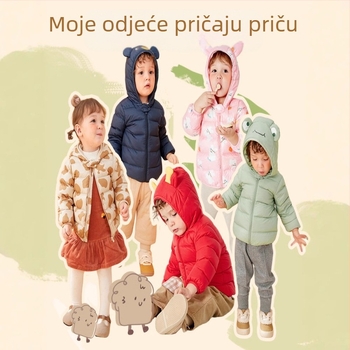 Dječja perjana jakna za dječake, dječji kaput, zima 2023., novi dječji top za djevojčice, bijeli, od pačjeg perja, lagani, s kapuljačom