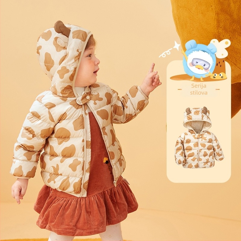 Dječja perjana jakna za dječake, dječji kaput, zima 2023., novi dječji top za djevojčice, bijeli, od pačjeg perja, lagani, s kapuljačom