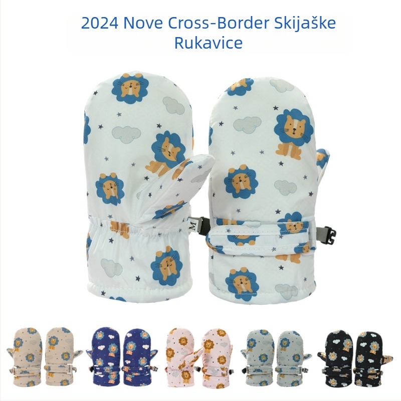 Nove dječje skijaške rukavice Cross-Border s flis podstavom, zadebljane dječje rukavice, vodootporne, brzosušeće zimske dječje rukavice