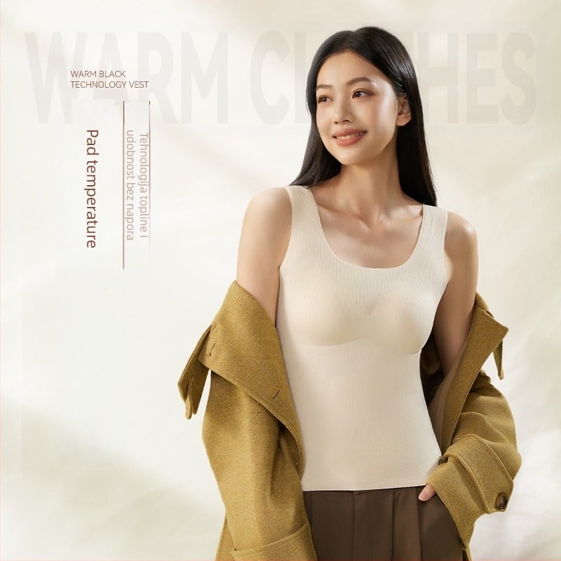 A58 Jesenski i zimski novi ženski termalni prsluk bez tragova s prsnim jastučićima, grudnjak otporan na habanje, jednodijelno donje rublje, unutarnji i vanjski gornji dio