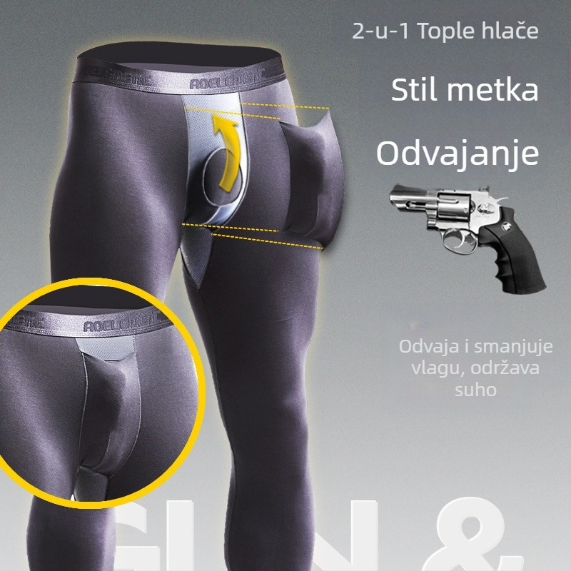 Jesenske hlače Muške tanke pamučne i vunene hlače Donje rublje Muške tajice za skrotum Jednostruke proljetne i jesenske tople hlače Line Hlače