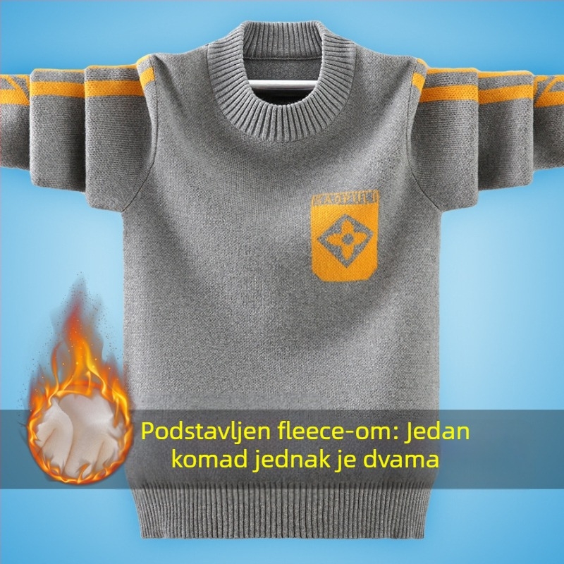 Dječji džemper za jesen i zimu zadebljani 2023. novi dječji pulover od pamučnog konca za dječake u korejskom stilu