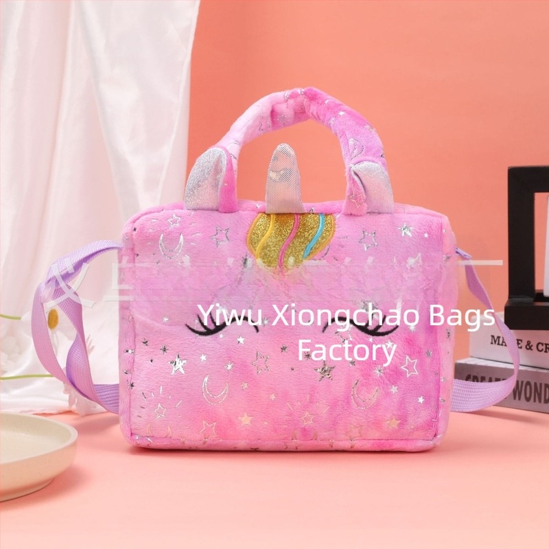Modna slatka jednorog vez slučajnim šarenim tie-dye plišanim mini torbicom Crossbody prijenosnom dvojnom upotrebom