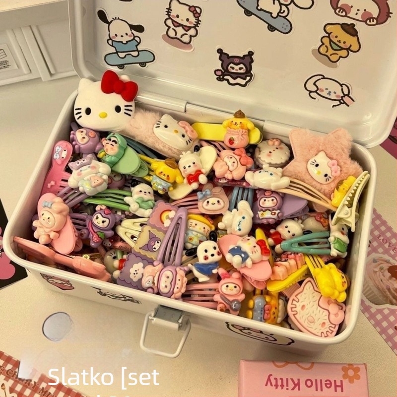 Slatka ružičasta plišana hellokitty kopča za pačji kljun, kombinacija japanske djevojčice KT mačke, crtani pribor za kosu, bočna ukosnica