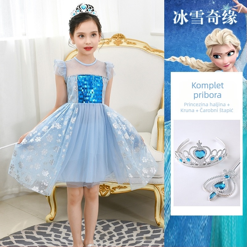 Djevojčice princeza Anna Frozen Ljeto Nova Halloween rođendanska haljina Kostim Super vila Prekrasan zapadnjački stil