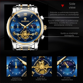 Veleprodajni proizvođači satova marke Binbang, svjetlećih šupljih vodootpornih prekograničnih kvarcnih satova, muških satova, muških satova za inozemnu trgovinu
