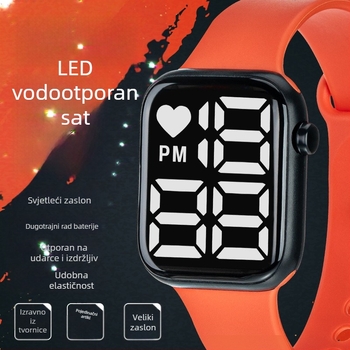 Y1 Export E-Commerce Najprodavaniji LED digitalni sat za dječake i djevojčice, dječji svjetleći digitalni sat, vodootporni veliki brojčanik