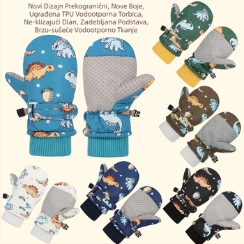 Prekogranične dječje skijaške rukavice za vanjsku upotrebu od 3 do 9 godina, zimske, zadebljane flisom podstavljene, otporne na vjetar, tople muške i ženske biciklističke sportske rukavice