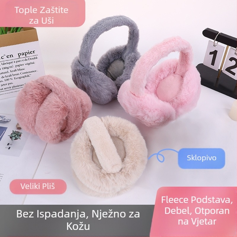 Slatke plišane sklopive tople slušalice za djevojčice i dječake, zimske krznene slušalice otporne na hladnoću, podesive slušalice