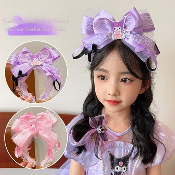 Dječja Kulomi traka za kosu za djevojčice, slatka Sanrio mašna s crtanom mašnom, djevojčice slomljena traka za kosu, pokrivalo za glavu