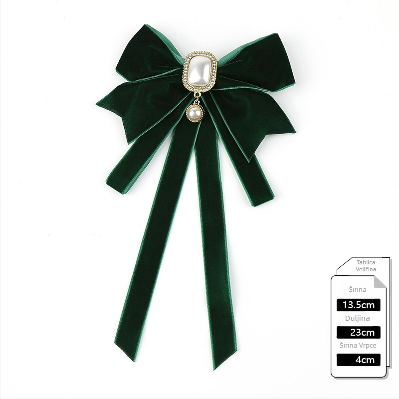 2024 Nova crna kravata za žene s mašnom, cvjetni ukras za ovratnik košulje, francuska vrpca, akademijski stil, igla