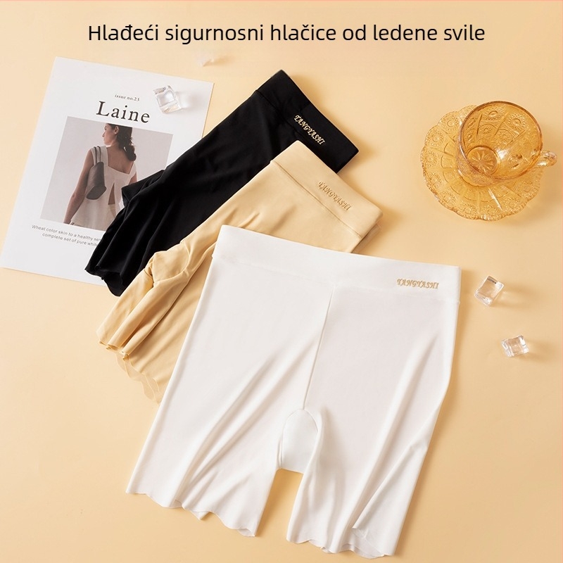 Ženske zaštitne hlače visokog struka, ljetne, ledeno svilene, plus size, bešavne, otporne na izlaganje, tanke ženske bokserice