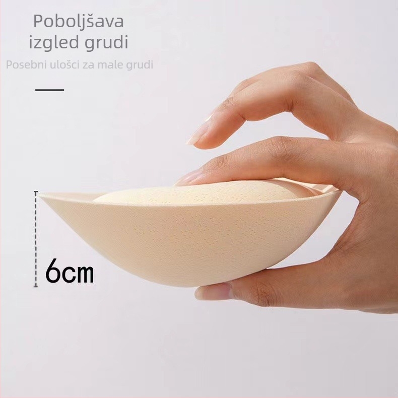 Pamučni lateks ulošci za grudnjak 6 cm zadebljani za nabiranje malih grudi, naglašavanje ljepote leđa, zamjenski spužvasti ulošci, seksi nabiranje